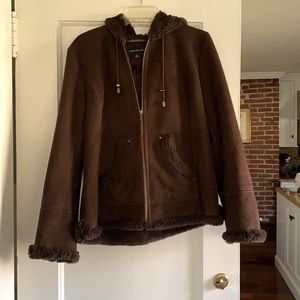 Jones New York faux fur jacket